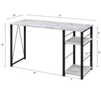 Scrivania da ufficio Okak 47IN dal design minimalista con 2 ripiani, scrivania con struttura in metallo rinforzato, scrivania per computer per camera da letto, soggiorno, studio