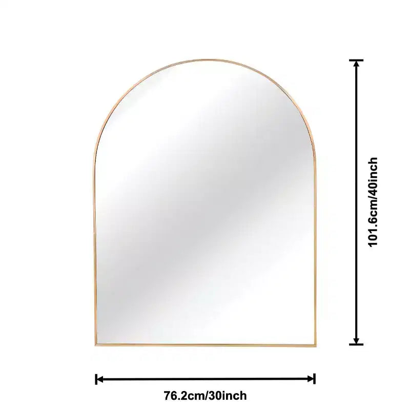 Specchio da bagno ad arco Okak 30X40 pollici con cornice in alluminio, specchio da parete ad alta riflessione, specchio ad arco per bagno, cabina armadio