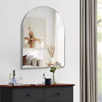 Specchio da bagno ad arco Okak 30X40 pollici con cornice in alluminio, specchio da parete ad alta riflessione, specchio ad arco per bagno, cabina armadio