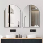 Specchio da bagno ad arco Okak 30X40 pollici con cornice in alluminio, specchio da parete ad alta riflessione, specchio ad arco per bagno, cabina armadio