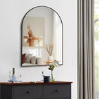 Specchio da bagno ad arco Okak 30X40 pollici con cornice in alluminio, specchio da parete ad alta riflessione, specchio ad arco per bagno, cabina armadio