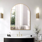 Specchio da bagno ad arco Okak 30X40 pollici con cornice in alluminio, specchio da parete ad alta riflessione, specchio ad arco per bagno, cabina armadio