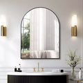 Okak 30X40IN Arched Bathroom Mirror with Aluminum Frame, Wall Mirror with High Reflection, Arched Mirror for Bathroom, Dress Room