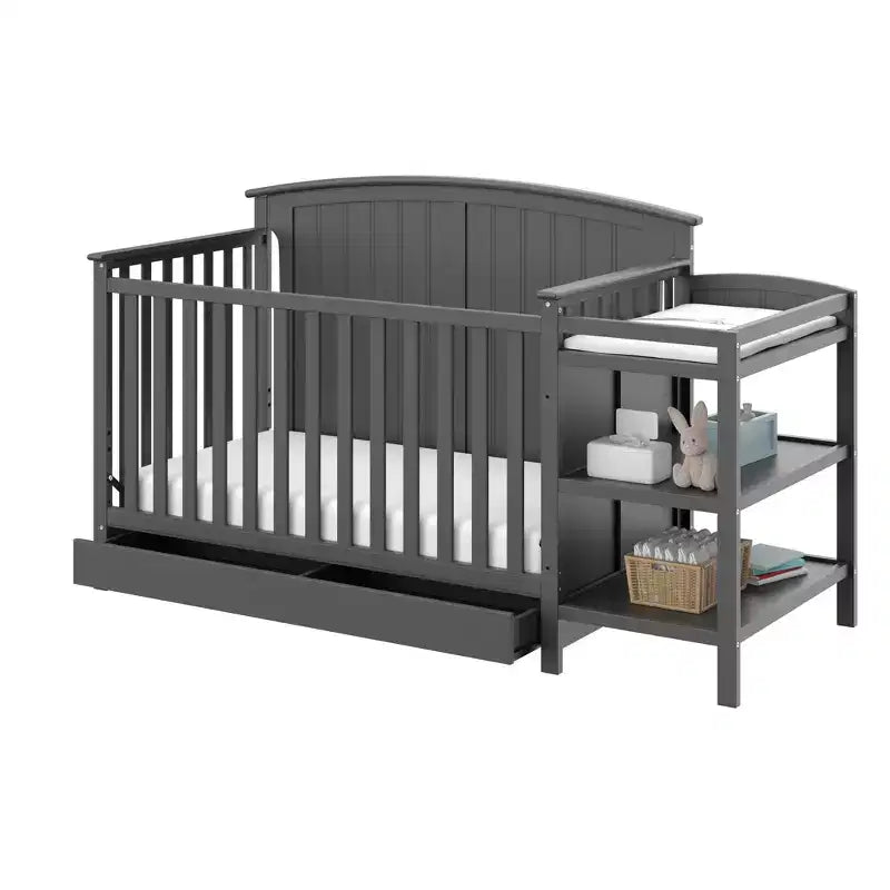 Lettino convertibile e fasciatoio Storkcraft Steveston 5-in-1 con cassetto