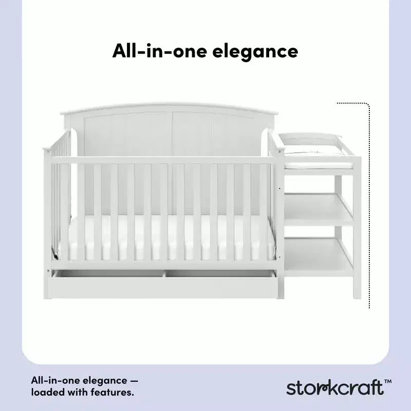 Lettino convertibile e fasciatoio Storkcraft Steveston 5-in-1 con cassetto