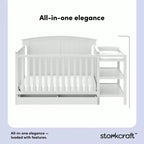 Lettino convertibile e fasciatoio Storkcraft Steveston 5-in-1 con cassetto