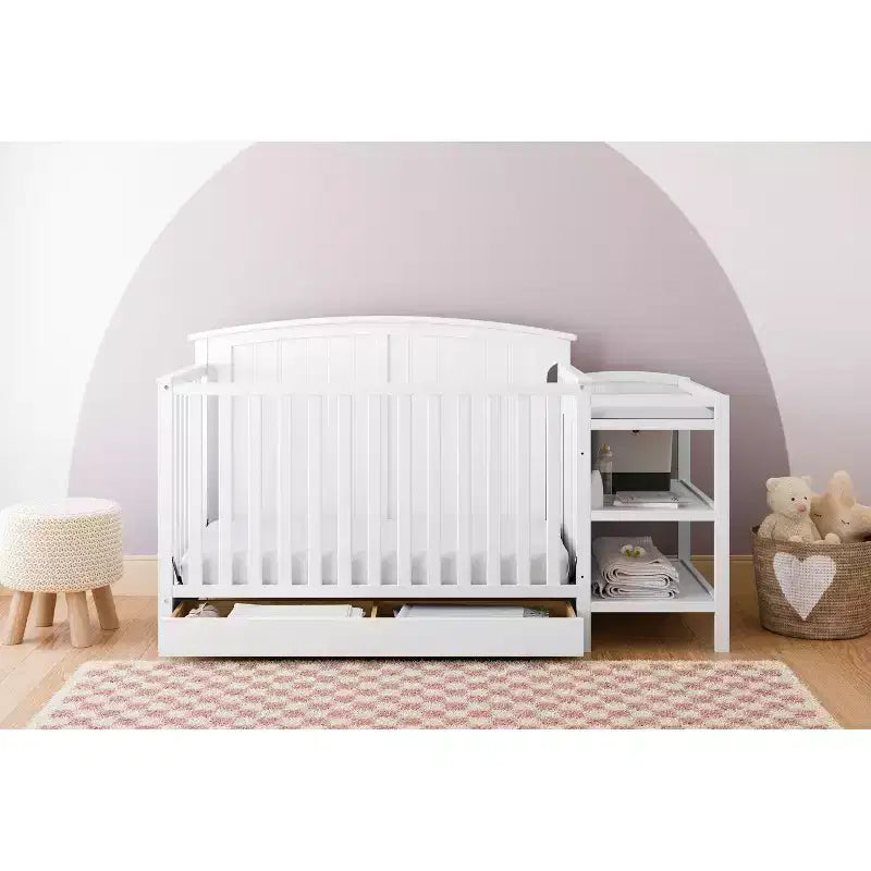 Lettino convertibile e fasciatoio Storkcraft Steveston 5-in-1 con cassetto
