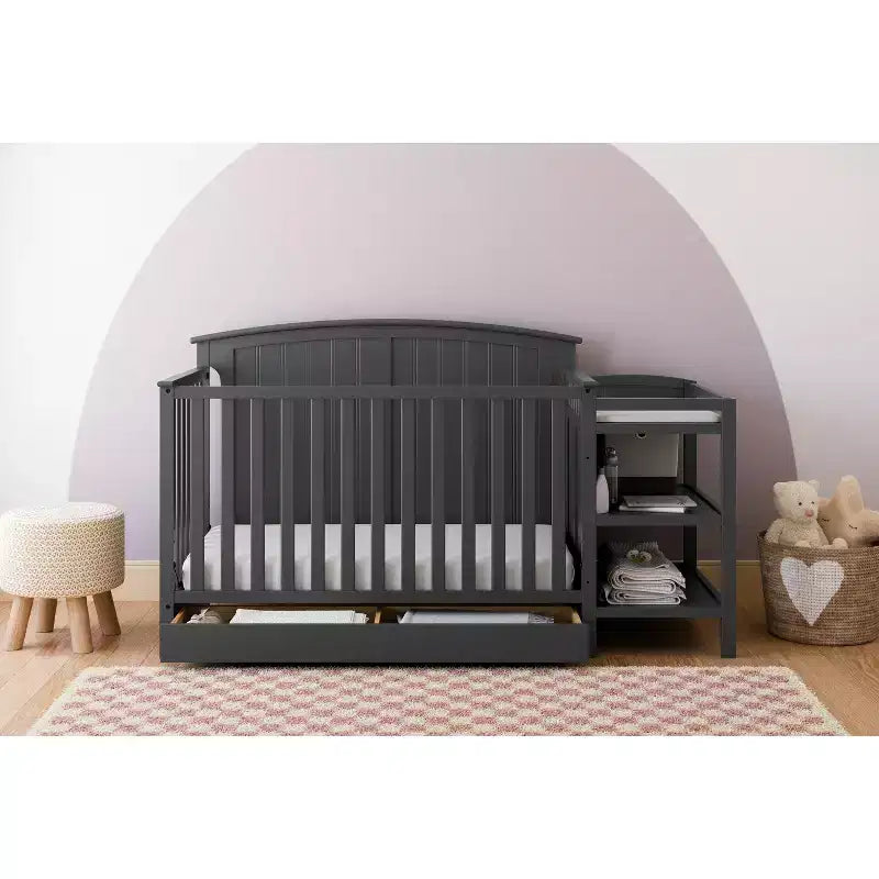 Lettino convertibile e fasciatoio Storkcraft Steveston 5-in-1 con cassetto