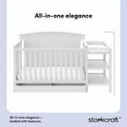 Lettino convertibile e fasciatoio Storkcraft Steveston 5-in-1 con cassetto