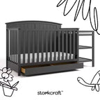 Lettino convertibile e fasciatoio Storkcraft Steveston 5-in-1 con cassetto