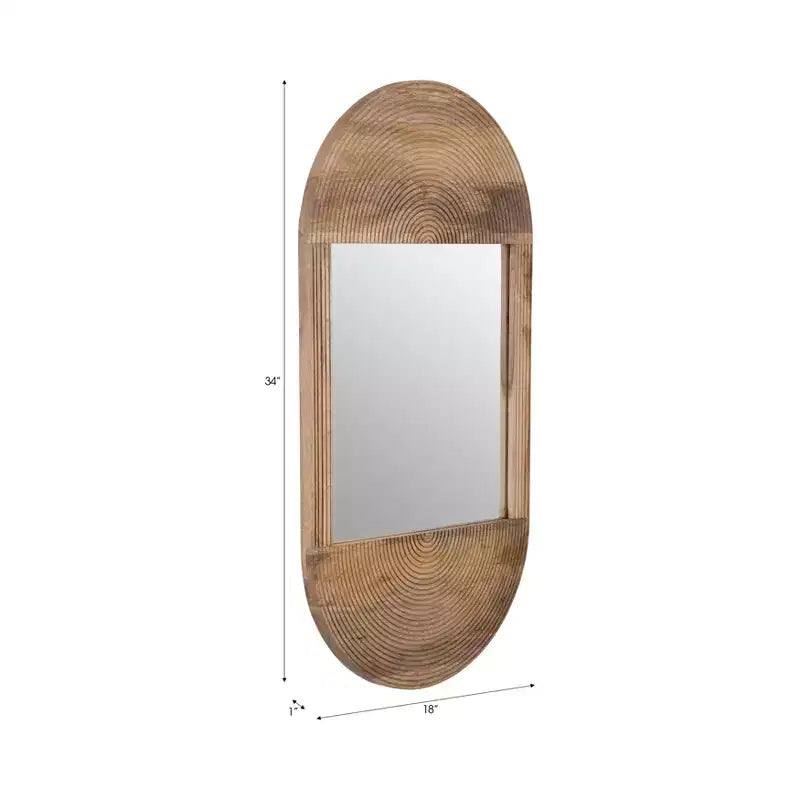 Specchio da parete in legno boho - Cornice marrone lavorata a mano - Accento decorativo rustico per la casa, l'ufficio, la camera da letto e il soggiorno - 1 marrone