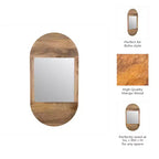 Specchio da parete in legno boho - Cornice marrone lavorata a mano - Accento decorativo rustico per la casa, l'ufficio, la camera da letto e il soggiorno - 1 marrone