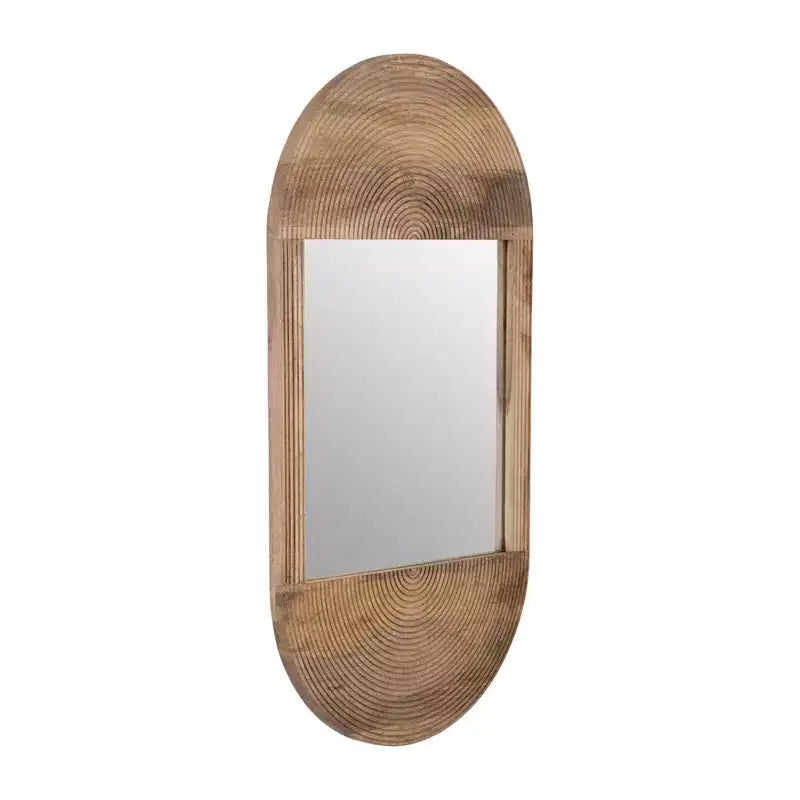 Specchio da parete in legno boho - Cornice marrone lavorata a mano - Accento decorativo rustico per la casa, l'ufficio, la camera da letto e il soggiorno - 1 marrone