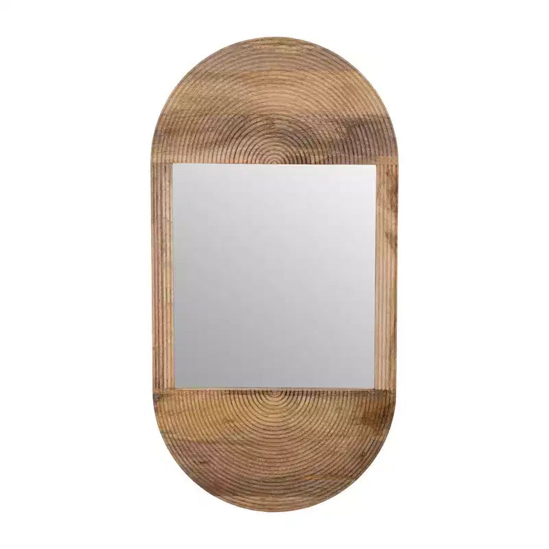 Specchio da parete in legno boho - Cornice marrone lavorata a mano - Accento decorativo rustico per la casa, l'ufficio, la camera da letto e il soggiorno - 1 marrone