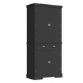 Mobile Dispensa da 72" in Stile Rustico con Ripiani Regolabili, 6 Scomparti portaoggetti nelle Ante, 2 Armadietti e 1 Cassetto, Armadio Alto da Cucina per Sala da Pranzo