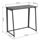 Scrivania pieghevole FurnitureR per ufficio domestico, tavolo pieghevole da 80 cm, scrivania salvaspazio per computer e studio, postazione di lavoro compatta per piccoli spazi, nero