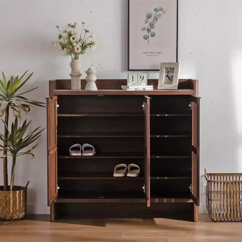 GDFStudio Mobile Scarpiera Moderno Hahn in Legno con Ripiani Regolabili e Ante a Persiana Traspiranti