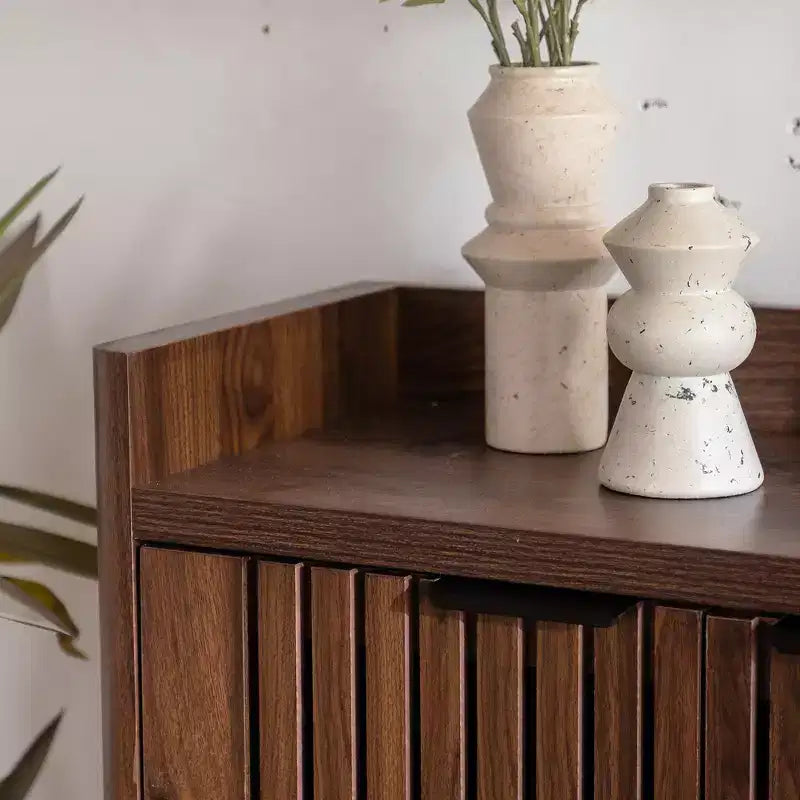 GDFStudio Mobile Scarpiera Moderno Hahn in Legno con Ripiani Regolabili e Ante a Persiana Traspiranti