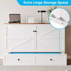 Cassettone letto a scomparsa Mjkone Full/Queen Size con contenitore, SENZA MATERASSO
