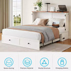 Cassettone letto a scomparsa Mjkone Full/Queen Size con contenitore, SENZA MATERASSO