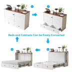 Cassettone letto a scomparsa Mjkone Full/Queen Size con contenitore, SENZA MATERASSO