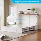 Cassettone letto a scomparsa Mjkone Full/Queen Size con contenitore, SENZA MATERASSO