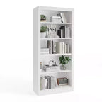 Libreria moderna a 5 ripiani, libreria in legno alta 180 cm con vani aperti, scaffali espositivi da terra