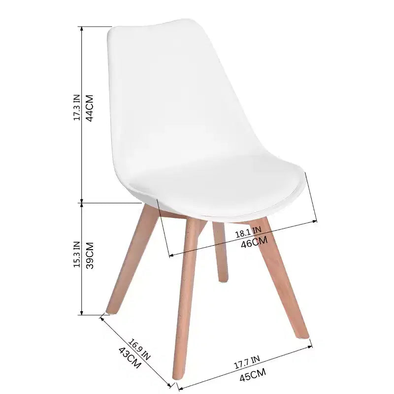 FurnitureR Sedie da pranzo, sedie laterali imbottite in similpelle con schienale medio per sala da pranzo, cucina, soggiorno, gambe in legno massello, set da 4