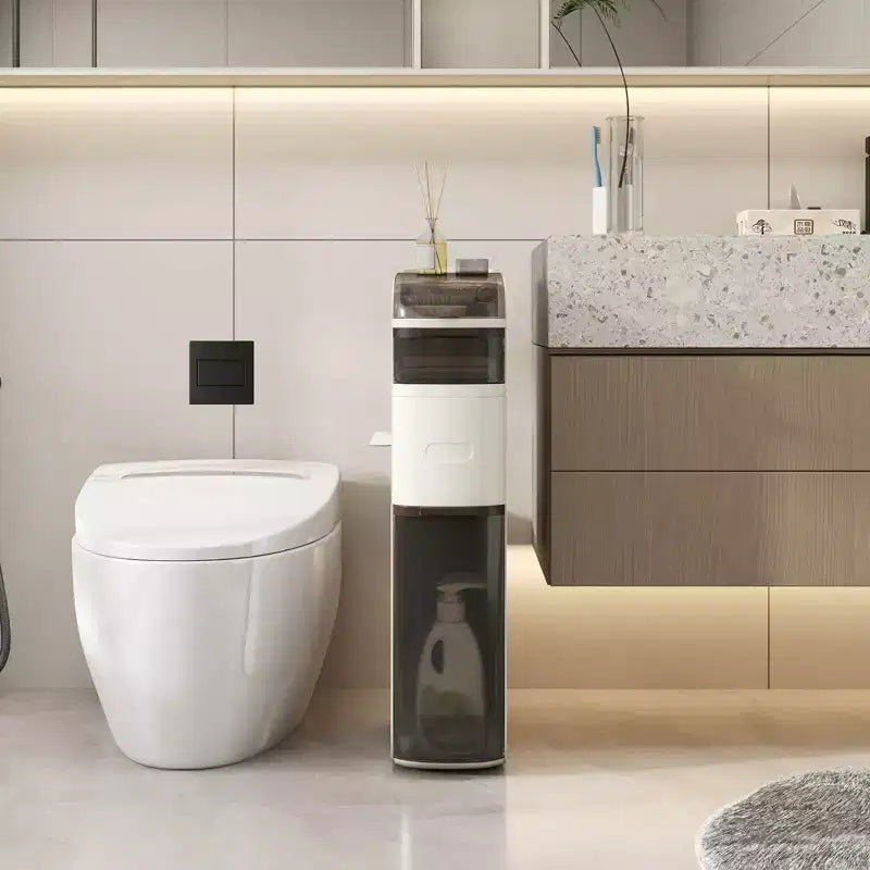 Costway Mobile Contenitore Stretto da Bagno a 4 Ripiani con Cassetti, Portafazzoletti e Ruote per Cucina