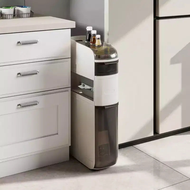 Costway Mobile Contenitore Stretto da Bagno a 4 Ripiani con Cassetti, Portafazzoletti e Ruote per Cucina
