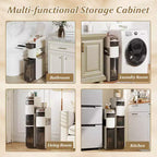 Costway Mobile Contenitore Stretto da Bagno a 4 Ripiani con Cassetti, Portafazzoletti e Ruote per Cucina