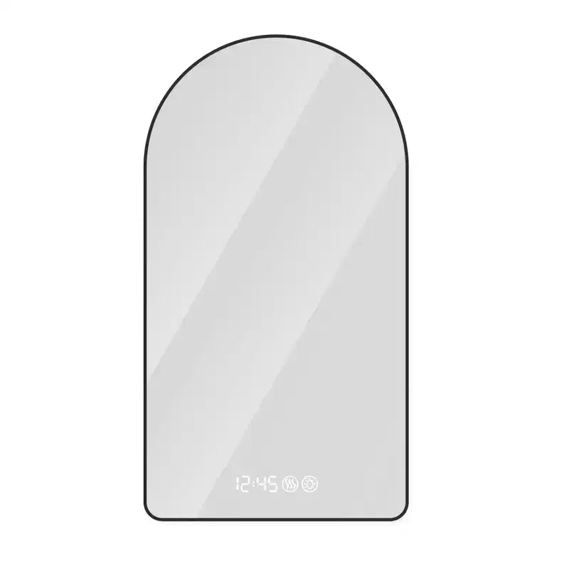 Specchio da Bagno Okak Arched Vanity con Display Ora e Temperatura, Specchio Antiappannamento per Bagno con Tre Temperature di Colore