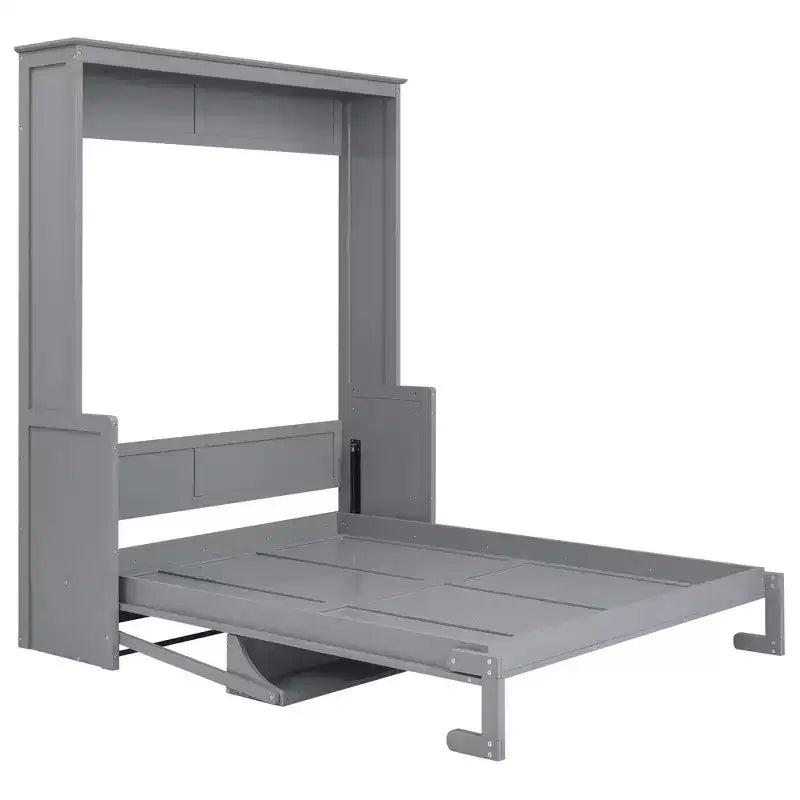 Letto a scomparsa Queen Size con ripiano portaoggetti, Letti a muro pieghevoli con mobile in legno Queen per camera degli ospiti ufficio domestico