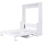 Letto a scomparsa Queen Size con ripiano portaoggetti, Letti a muro pieghevoli con mobile in legno Queen per camera degli ospiti ufficio domestico