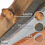 Pipe Decor 24 mensole in legno con bordo naturale grigio Riverstone e staffe a L in metallo (confezione da 2)