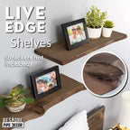 Mensola in legno con bordo vivo RESTORE Trail Brown 24 pollici (solo legno) di Pipe Decor