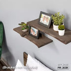 Mensola in legno con bordo vivo RESTORE Trail Brown 24 pollici (solo legno) di Pipe Decor