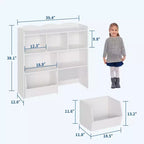 GustoWave Mobile Contenitore Giocattoli con Cassetti Rimovibili, Libreria per Bambini con Ruote Nascoste, Organizzatore Multifunzionale per Sala Giochi