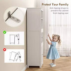 Credenza piccola da 63 pollici con alzata, dispensa da cucina a 4 ante, mobiletto indipendente con ripiano regolabile per sala da pranzo, soggiorno