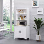 Credenza da cucina da 70", mobile dispensa autoportante con ripiani a 3 livelli, buffet con ripiani regolabili e piano d'appoggio aperto