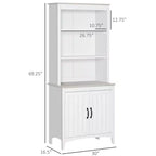Credenza da cucina da 70", mobile dispensa autoportante con ripiani a 3 livelli, buffet con ripiani regolabili e piano d'appoggio aperto