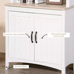 Credenza da cucina da 70", mobile dispensa autoportante con ripiani a 3 livelli, buffet con ripiani regolabili e piano d'appoggio aperto