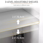 Mobile credenza, Armadietto da cucina a buffet con ripiani regolabili, 4 ante a spina di pesce e gambe in legno di pino