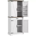 71 Tall Kitchen Cabinet, Farmhouse Pantry Cabinet w/ Barn Doors, 6 Shelves w/ 2 Doors, Drawer and Adjustable Shelves