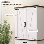 Dispensa alta da cucina da 180 cm, Armadio dispensa stile rustico con ante a grana di legno, 6 ripiani con 2 ante, Cassetto e Ripiani regolabili