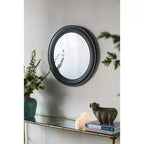 Specchio da parete circolare MAYEERTY 23.5 con cornice in legno nera, specchio decorativo classico antico per soggiorno, ingresso, bagno, ufficio