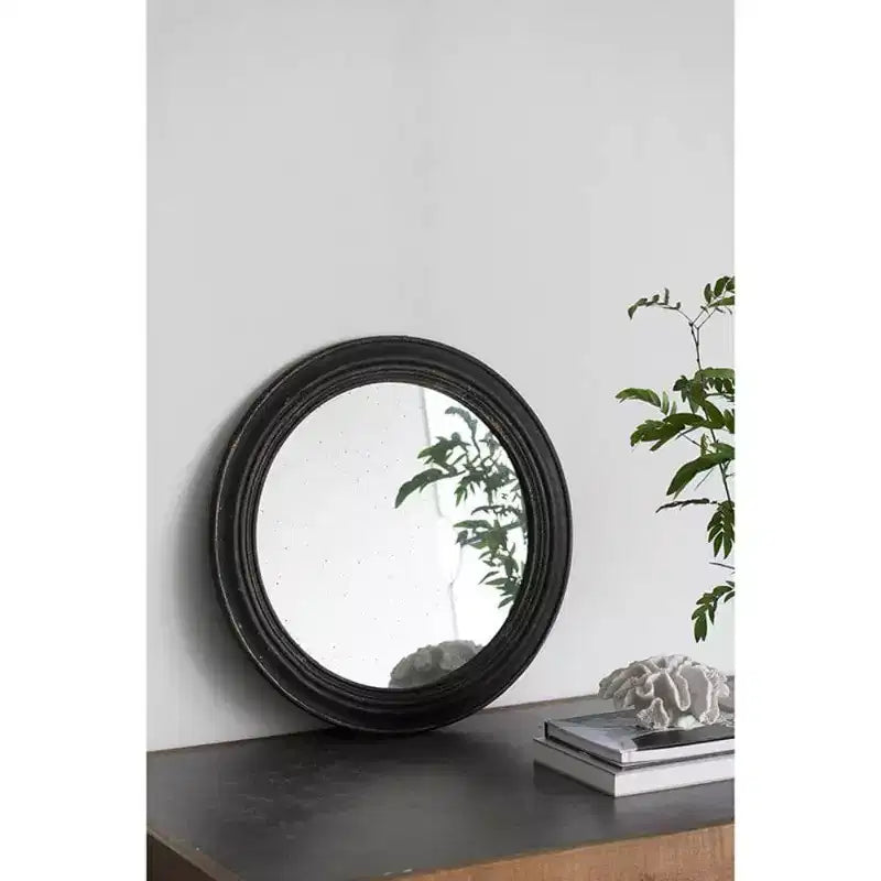 Specchio da parete circolare MAYEERTY 23.5 con cornice in legno nera, specchio decorativo classico antico per soggiorno, ingresso, bagno, ufficio