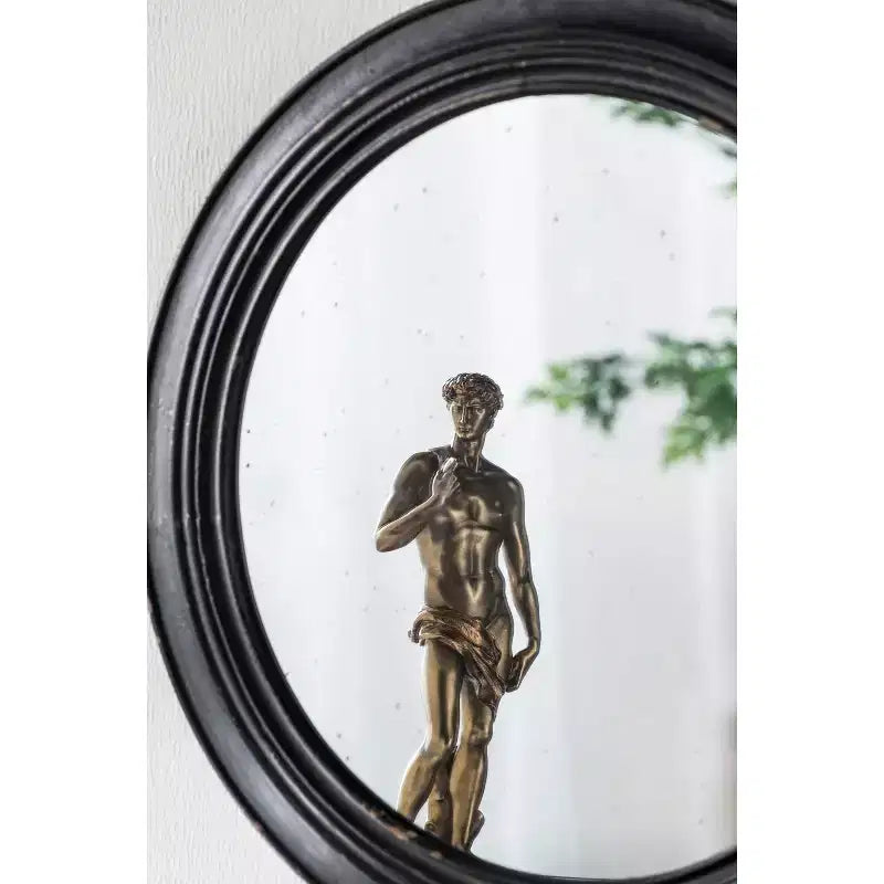 Specchio da parete circolare MAYEERTY 23.5 con cornice in legno nera, specchio decorativo classico antico per soggiorno, ingresso, bagno, ufficio
