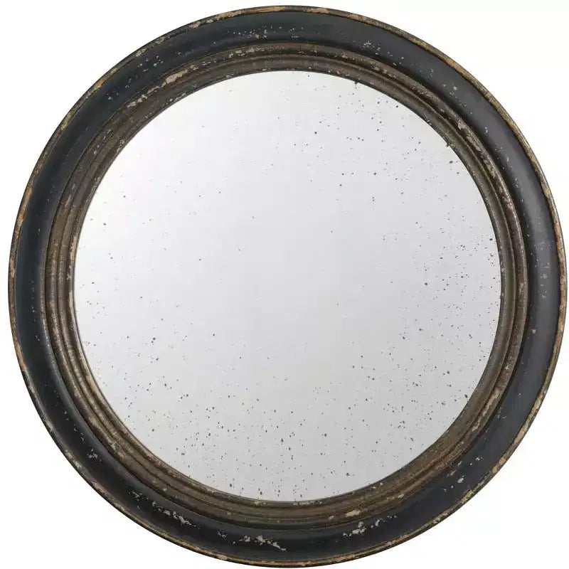 Specchio da parete circolare MAYEERTY 23.5 con cornice in legno nera, specchio decorativo classico antico per soggiorno, ingresso, bagno, ufficio
