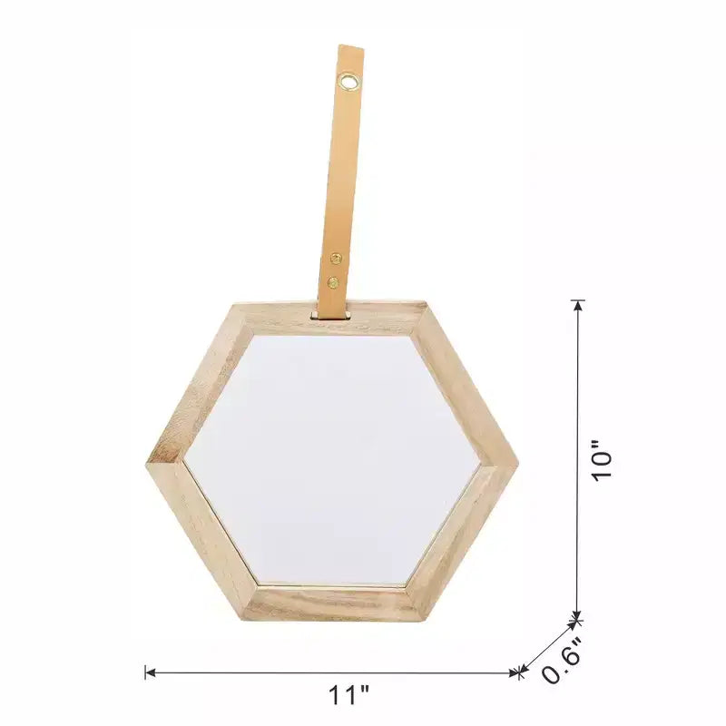 MAYEERTY 11x10 Specchio Decorativo Esagonale, 2 Pezzi Decorazione Murale Anticata